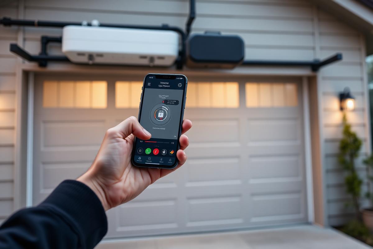 Smart garage door opener controlled by smartphone app
