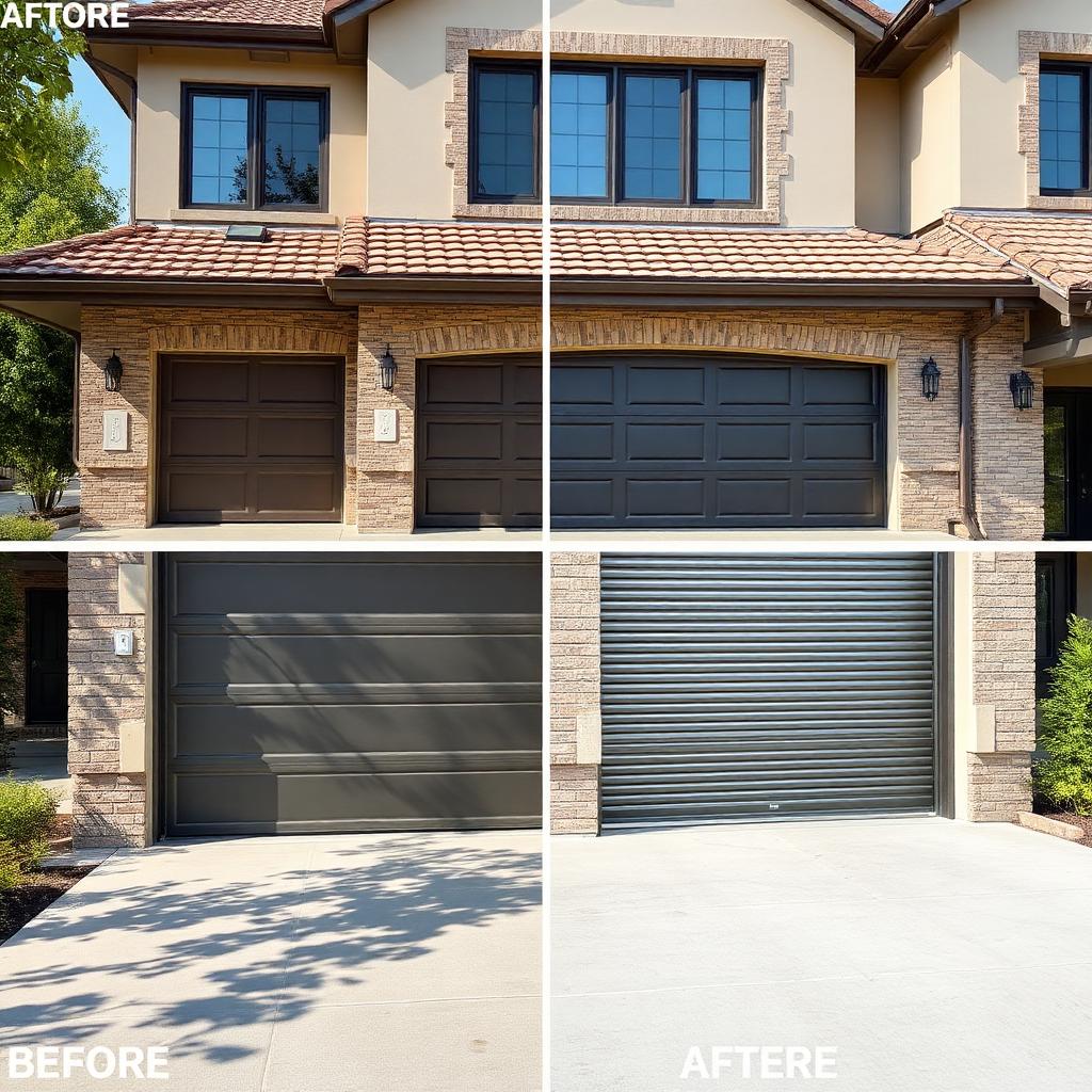 Professional steel garage door installation on residential home in Connecticut