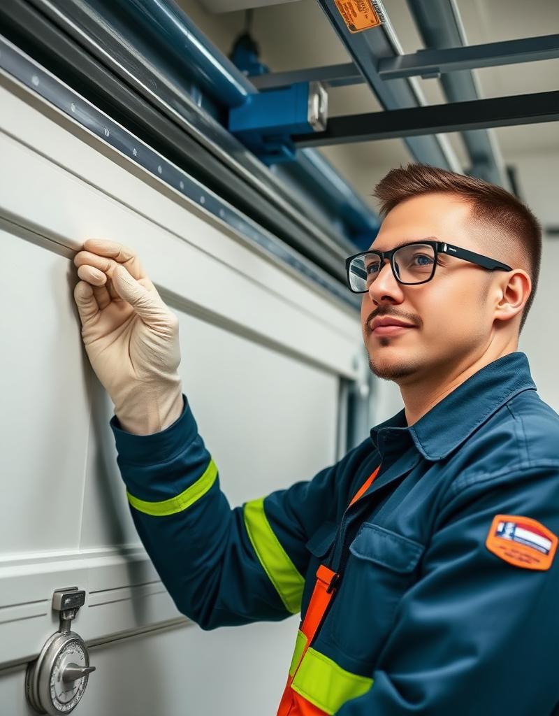 Certified garage door professional technician at work in Pomfret CT